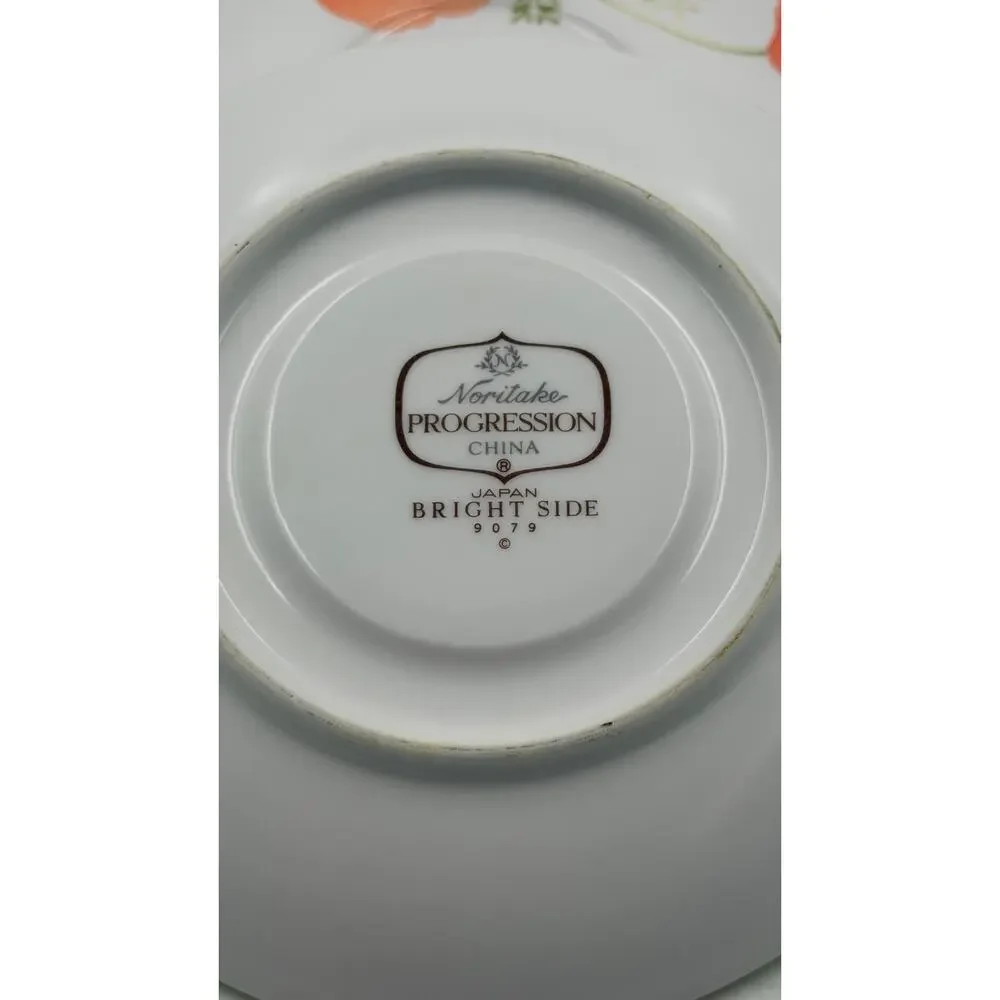 Set of 4 Vintage NORITAKE BRIGHT SIDE 9079 Saucer Japan 6 1/4